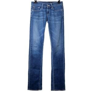 AG Adriano Goldschmied Size 24 Straight Leg Jeans Low Rise Denim - Made in USA